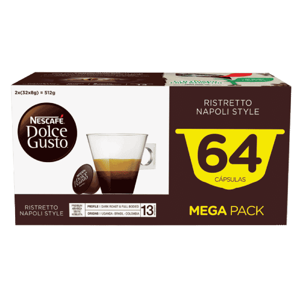 Capsules Nescafé® Dolce Gusto® Ristretto Napoli Mega Pack 64 units